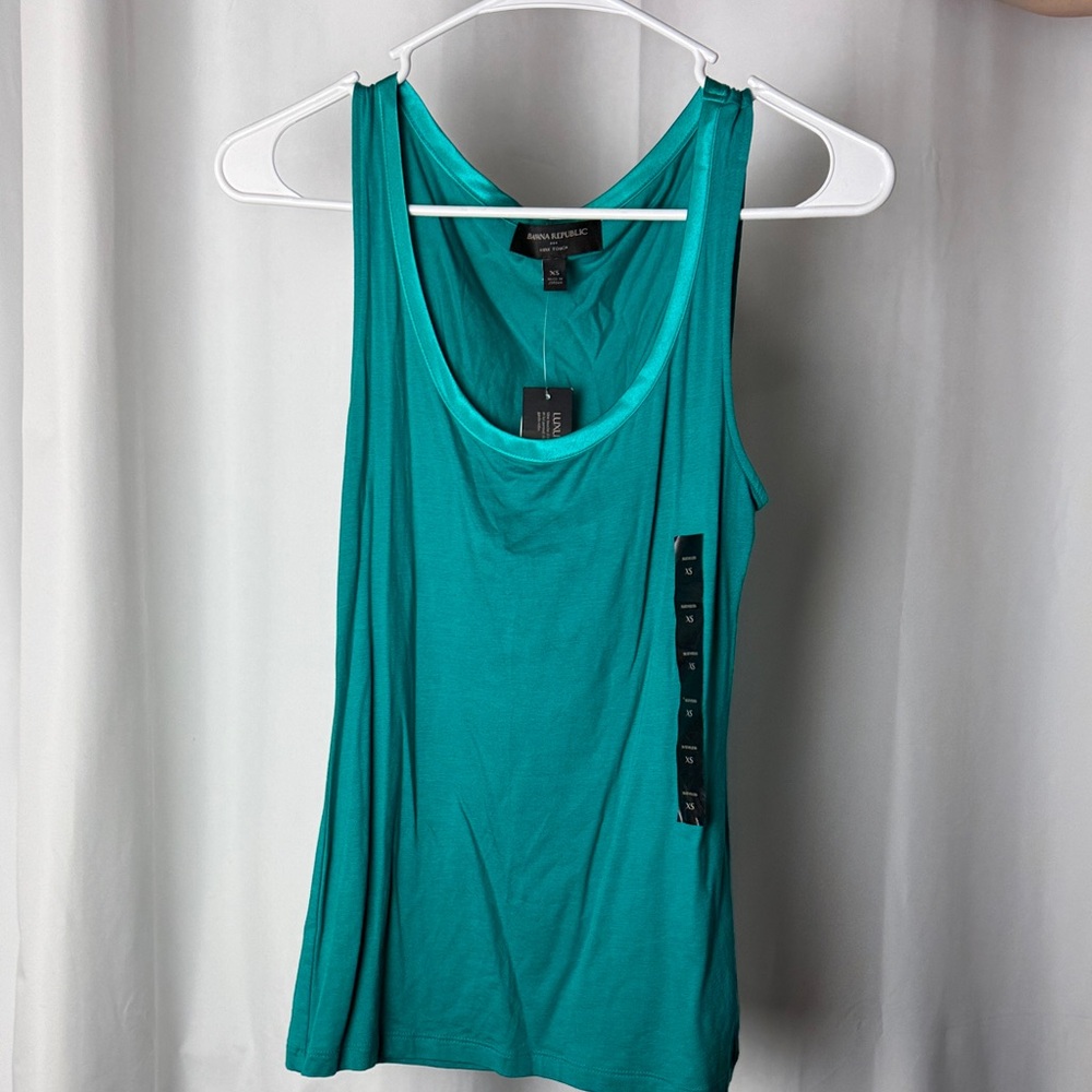 Banana Republic Teal Scoop Neck Tank Top